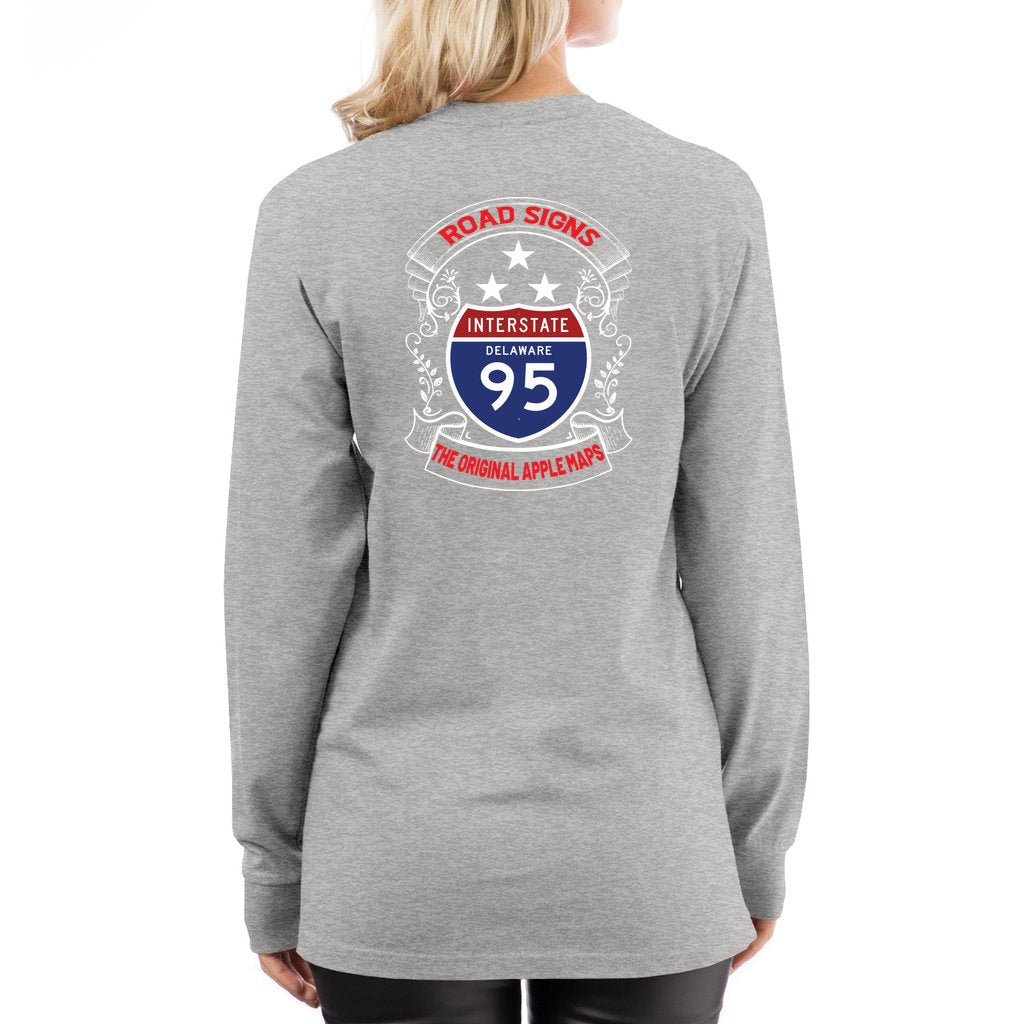 Road Signs the Original Apple Maps_Lane7-Long Sleeve Tee - Comedy inspired T-shirts | Controversial Jokes hoodies, Mugs & more - Comedy Courier