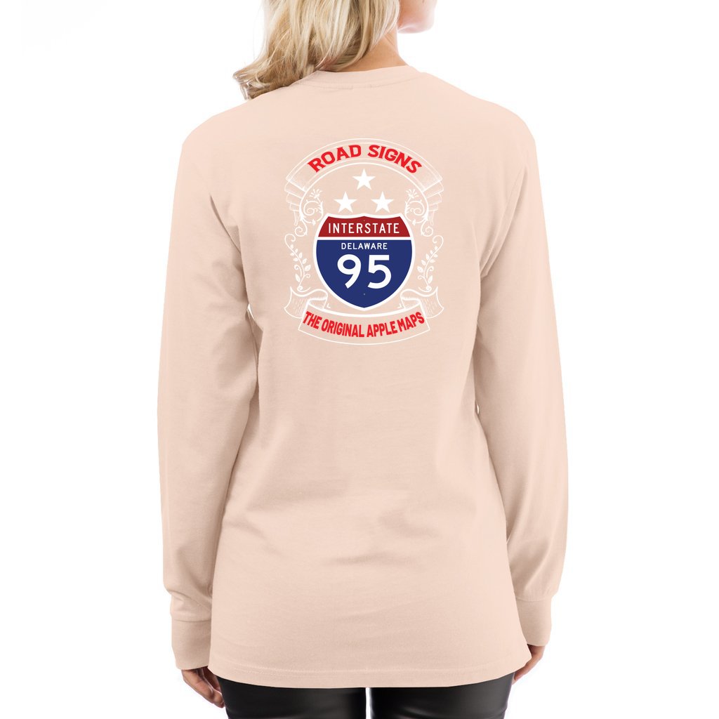 Road Signs the Original Apple Maps_Lane7-Long Sleeve Tee - Comedy inspired T-shirts | Controversial Jokes hoodies, Mugs & more - Comedy Courier