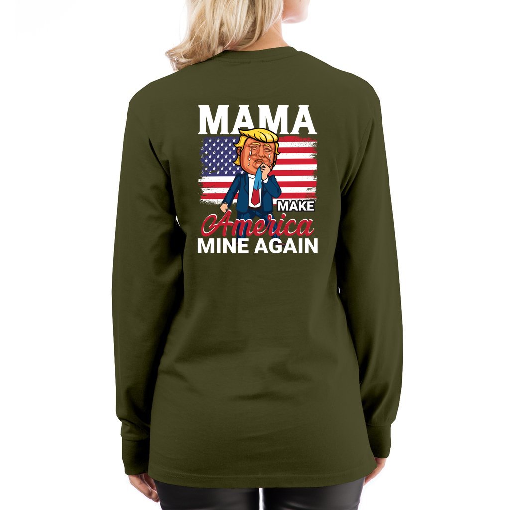 So Sorry MAMA: Make America Mine Again-v5_Lane7-Long Sleeve Tee - Comedy inspired T-shirts | Controversial Jokes hoodies, Mugs & more - Comedy Courier