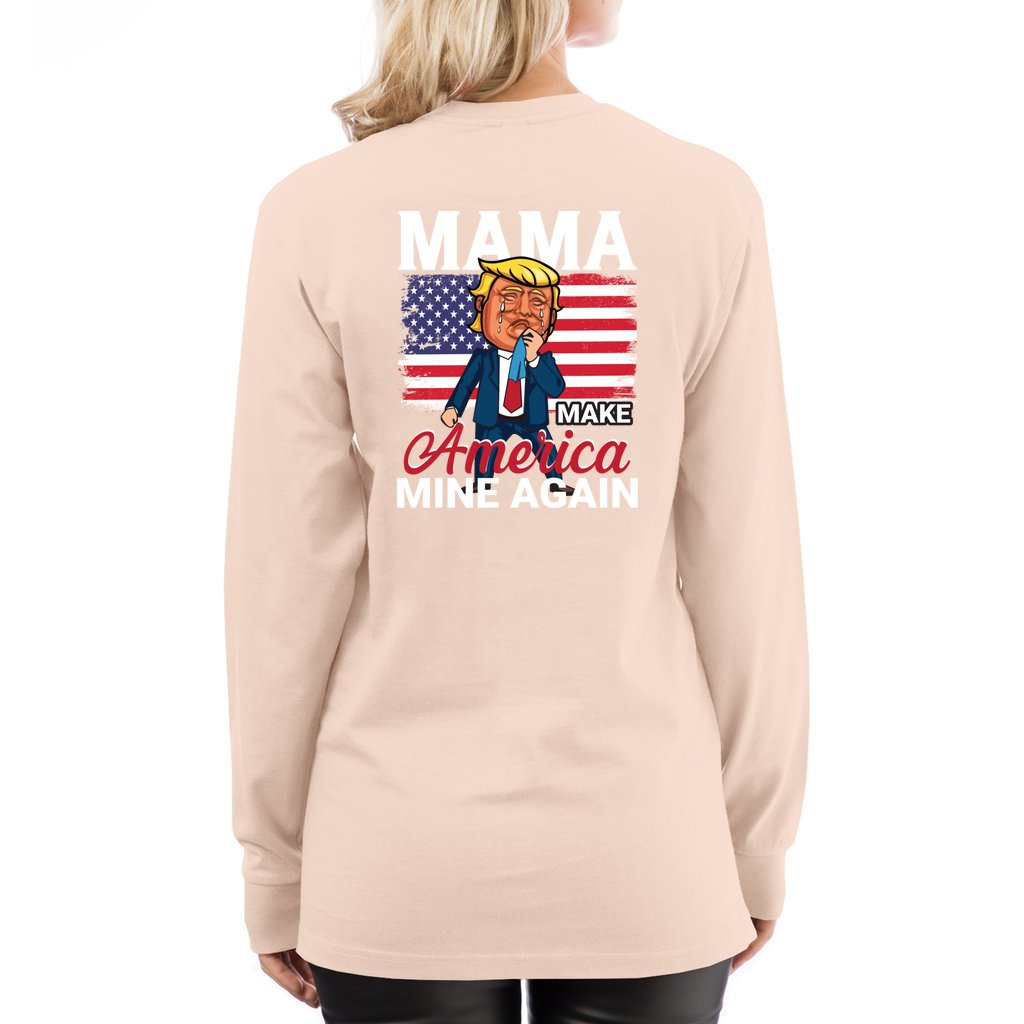 So Sorry MAMA: Make America Mine Again-v5_Lane7-Long Sleeve Tee - Comedy inspired T-shirts | Controversial Jokes hoodies, Mugs & more - Comedy Courier