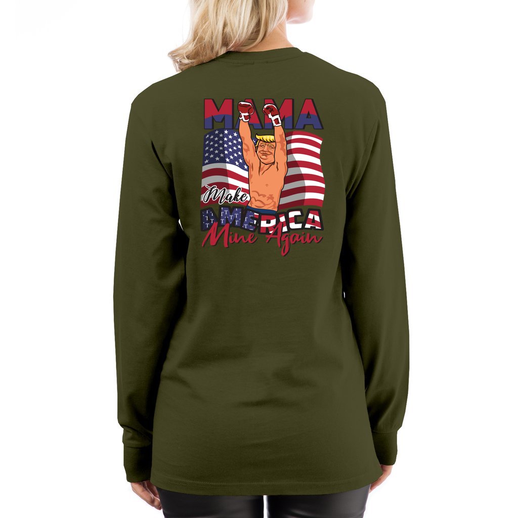 MAMA: Make America Mine Again-v3_ Lane7-Long Sleeve Tee - Comedy inspired T-shirts | Controversial Jokes hoodies, Mugs & more - Comedy Courier