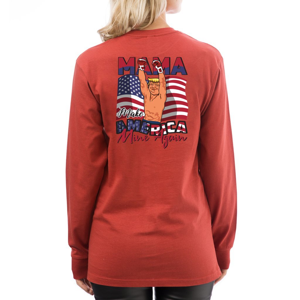 MAMA: Make America Mine Again-v3_ Lane7-Long Sleeve Tee - Comedy inspired T-shirts | Controversial Jokes hoodies, Mugs & more - Comedy Courier