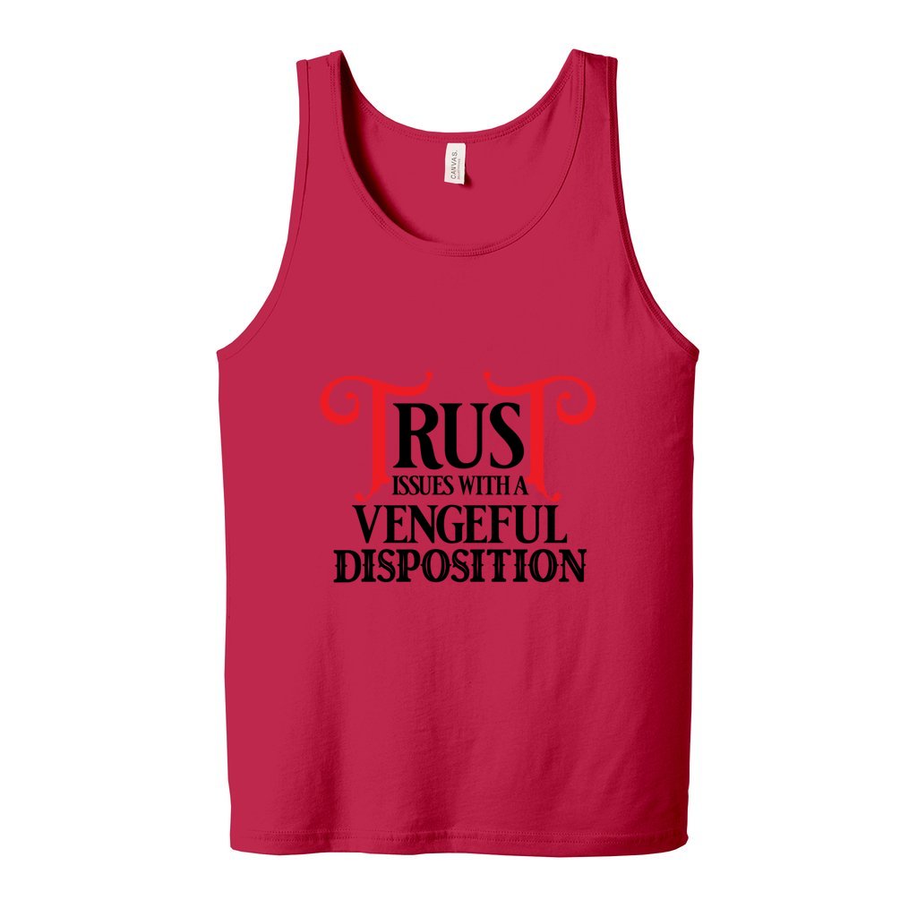 TRUST ISSSUES_Front-BC-Jersey Tank - Comedy inspired T-shirts | Controversial Jokes hoodies, Mugs & more - Comedy Courier