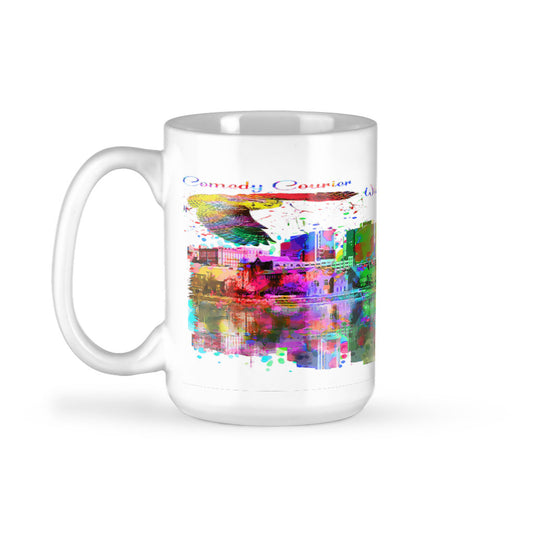 CC Owl Over Wilmington Skyline_15oz Mug - Comedy inspired T-shirts | Controversial Jokes hoodies, Mugs & more - Comedy Courier