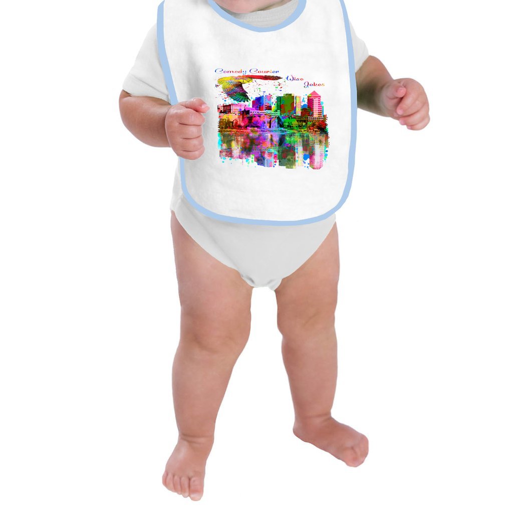 CC Owl over Wilmington Skyline_Infant Jersey Bib - Comedy inspired T-shirts | Controversial Jokes hoodies, Mugs & more - Comedy Courier