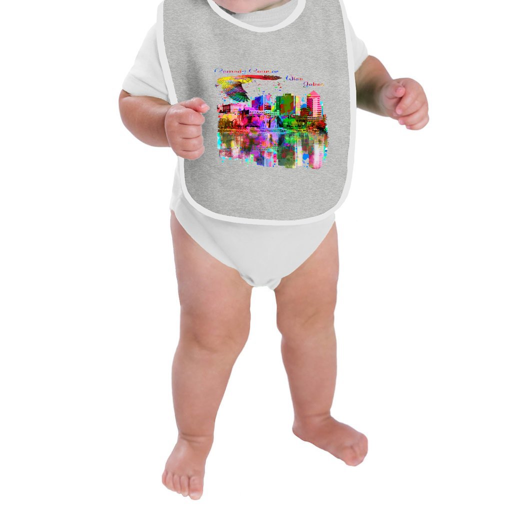 CC Owl over Wilmington Skyline_Infant Jersey Bib - Comedy inspired T-shirts | Controversial Jokes hoodies, Mugs & more - Comedy Courier