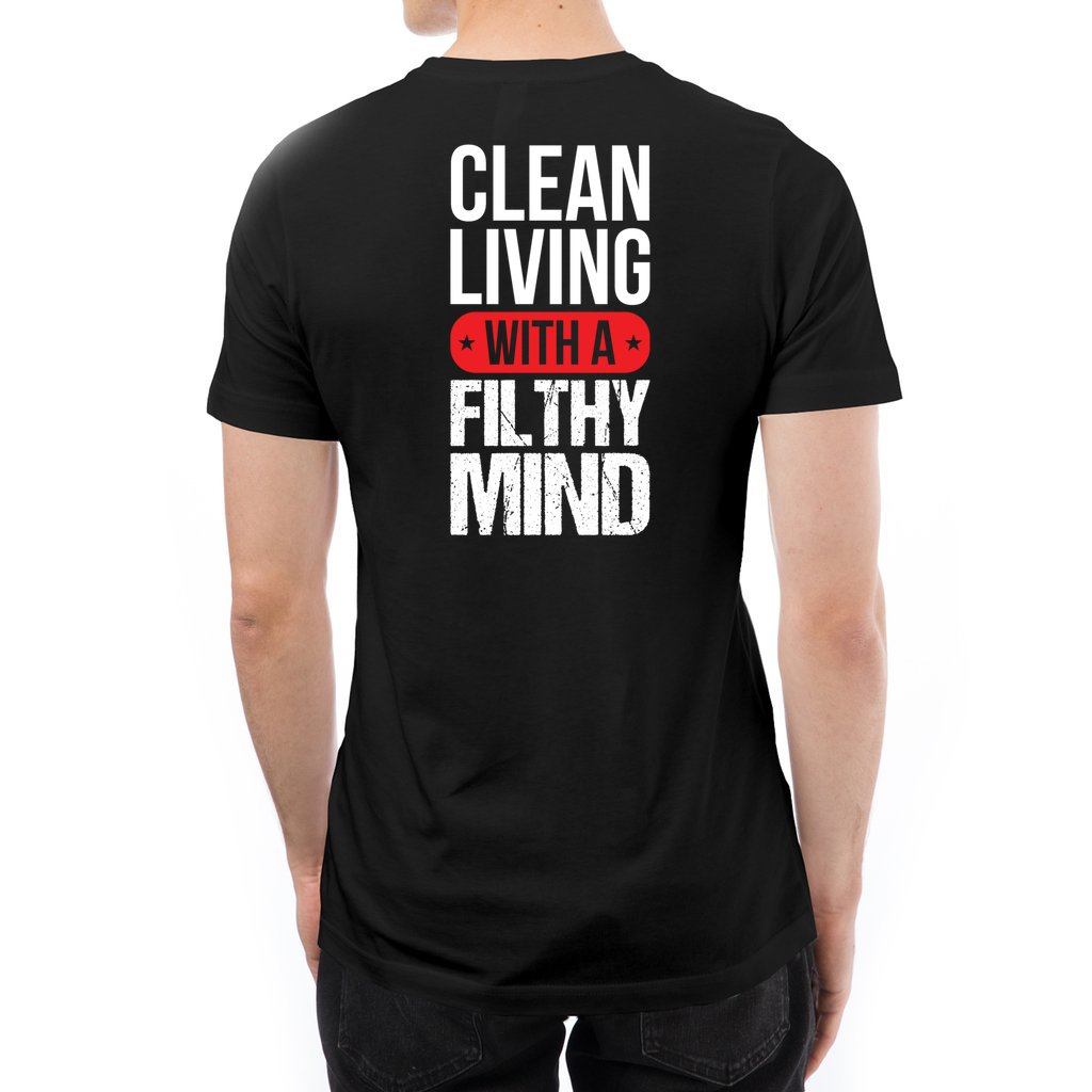 Clean Living w/Filthy Mind_L7-Deluxe T-shirt - Comedy inspired T-shirts | Controversial Jokes hoodies, Mugs & more - Comedy Courier