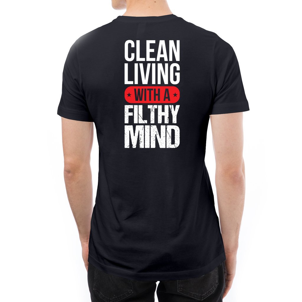 Clean Living w/Filthy Mind_L7-Deluxe T-shirt - Comedy inspired T-shirts | Controversial Jokes hoodies, Mugs & more - Comedy Courier