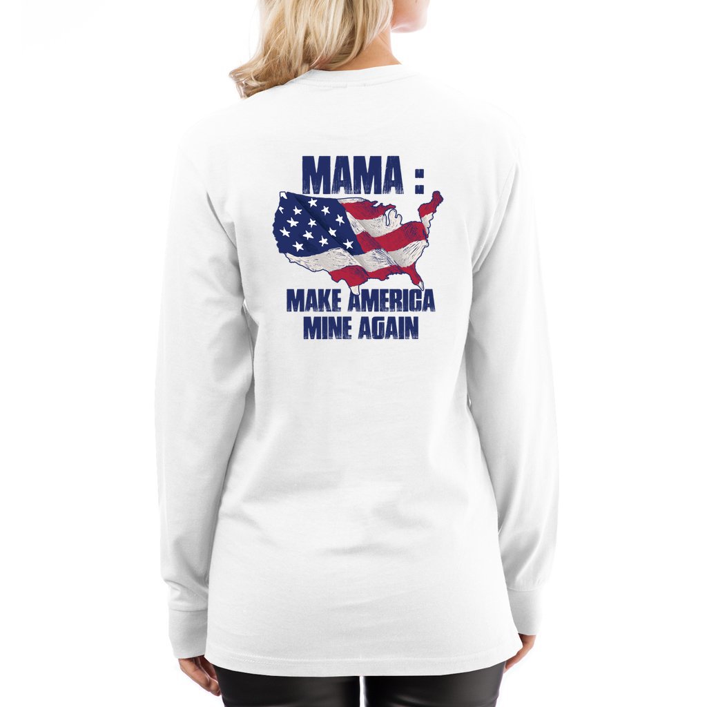 MAMA: Make America Mine Again-v1_ L7-Long Sleeve Tee - Comedy inspired T-shirts | Controversial Jokes hoodies, Mugs & more - Comedy Courier