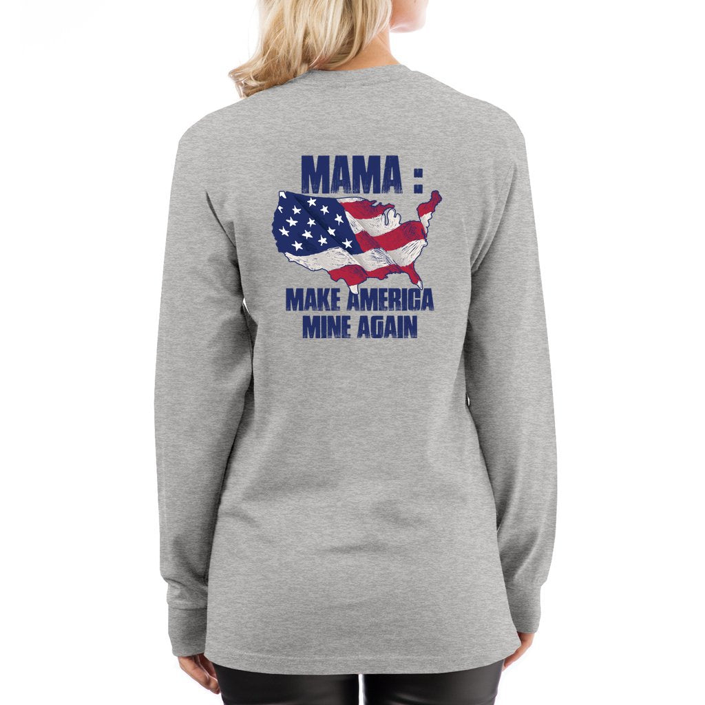 MAMA: Make America Mine Again-v1_ L7-Long Sleeve Tee - Comedy inspired T-shirts | Controversial Jokes hoodies, Mugs & more - Comedy Courier