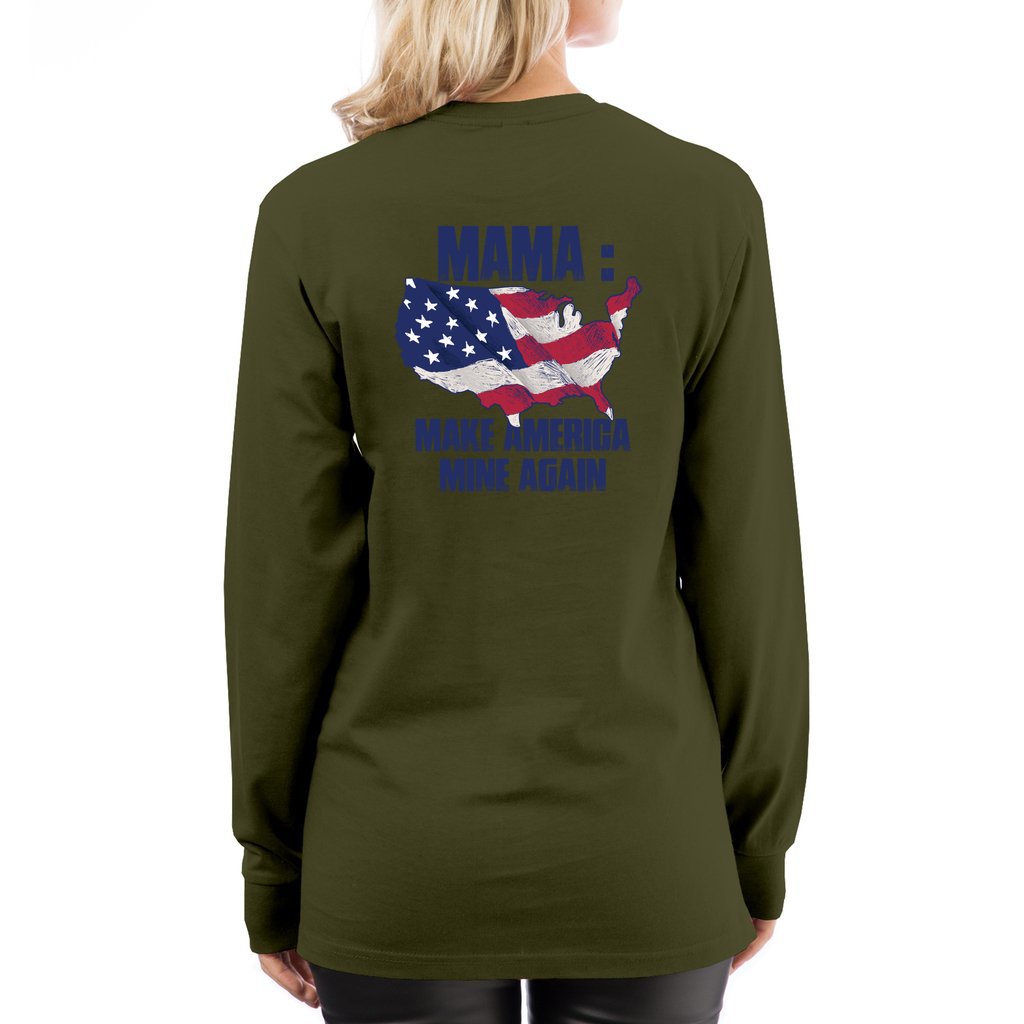 MAMA: Make America Mine Again-v1_ L7-Long Sleeve Tee - Comedy inspired T-shirts | Controversial Jokes hoodies, Mugs & more - Comedy Courier