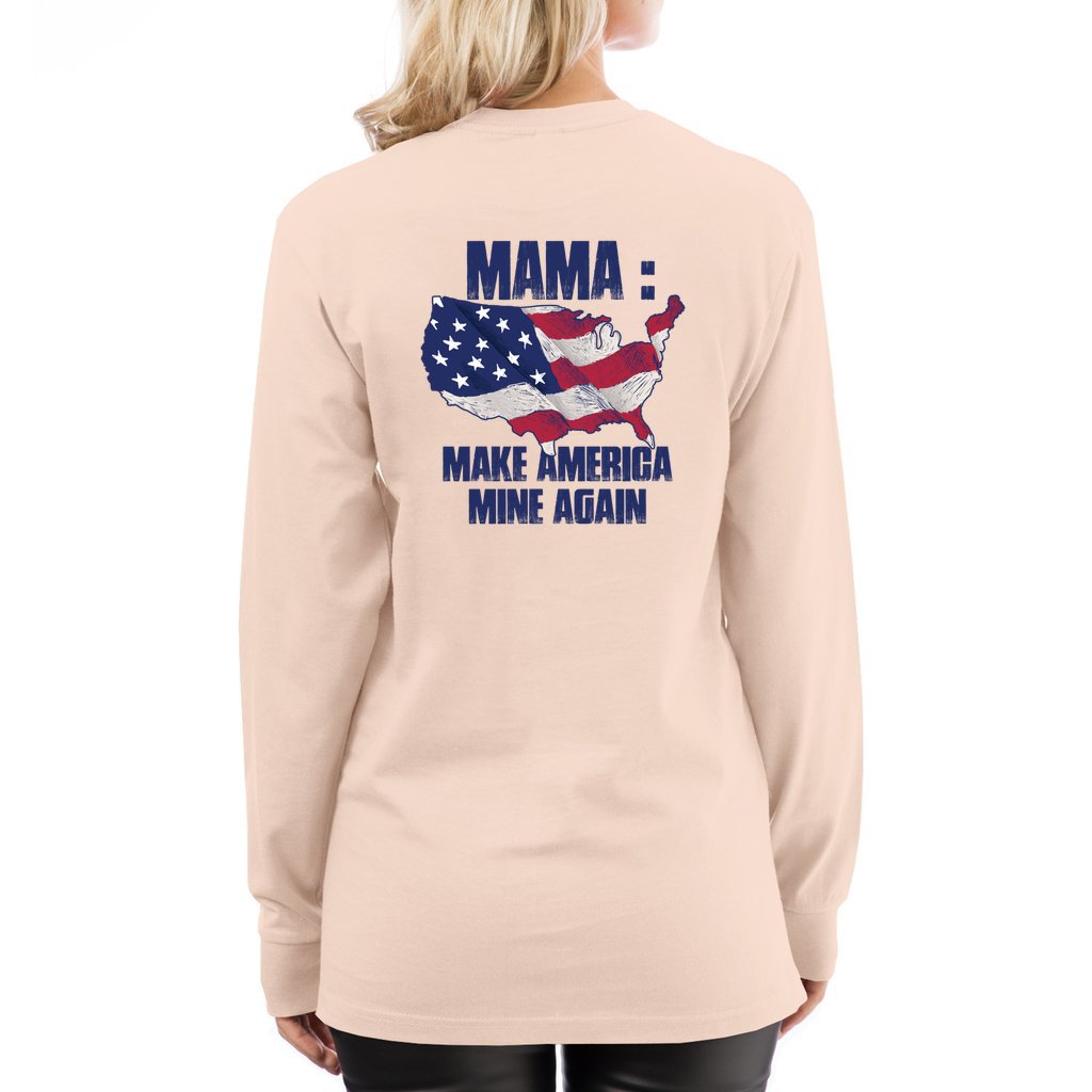 MAMA: Make America Mine Again-v1_ L7-Long Sleeve Tee - Comedy inspired T-shirts | Controversial Jokes hoodies, Mugs & more - Comedy Courier