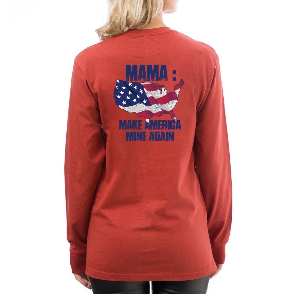 MAMA: Make America Mine Again-v1_ L7-Long Sleeve Tee - Comedy inspired T-shirts | Controversial Jokes hoodies, Mugs & more - Comedy Courier