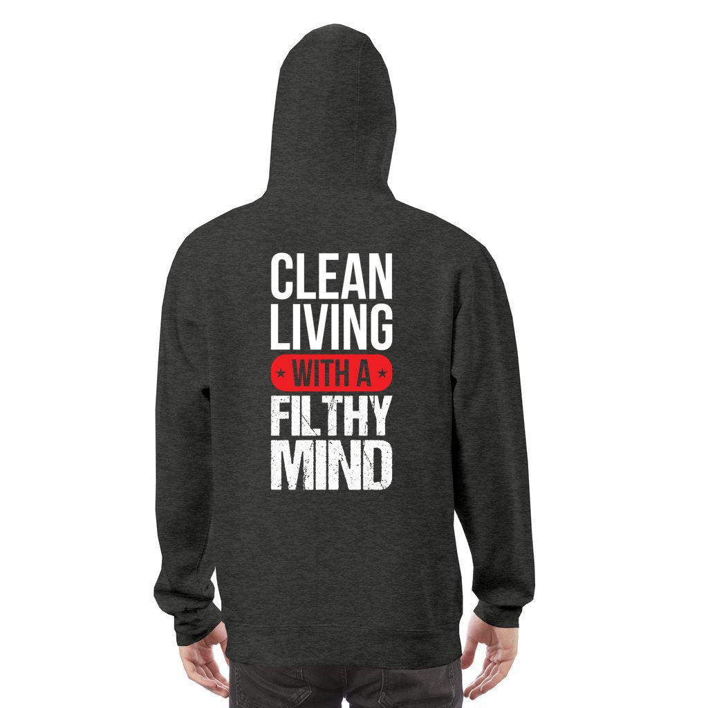 Clean Living w/Filthy Mind_L7_Premium Pullover Hoodie - Comedy inspired T-shirts | Controversial Jokes hoodies, Mugs & more - Comedy Courier