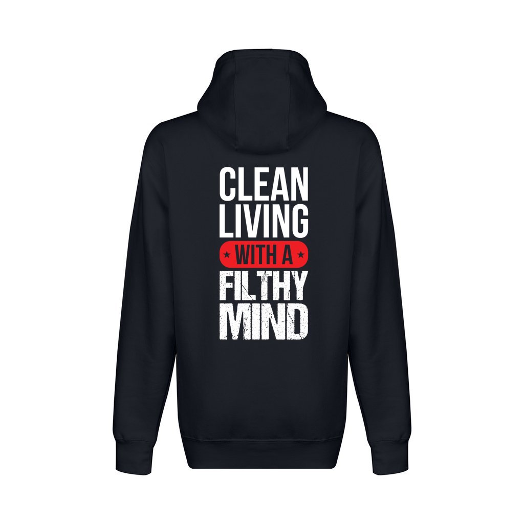 Clean Living w/Filthy Mind_L7_Premium Pullover Hoodie - Comedy inspired T-shirts | Controversial Jokes hoodies, Mugs & more - Comedy Courier