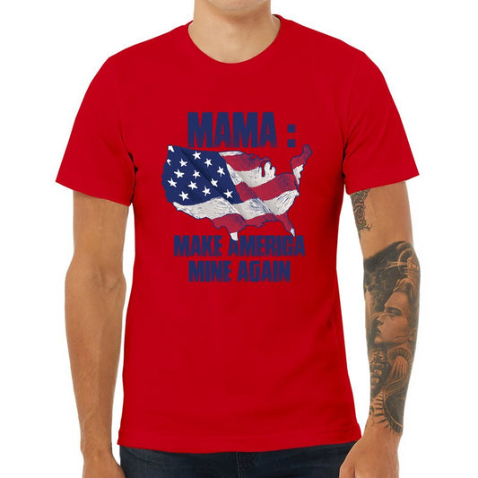 MAMA: Make America Mine Again-v1-Front_ BC-Jersey T-shirt - Comedy inspired T-shirts | Controversial Jokes hoodies, Mugs & more - Comedy Courier