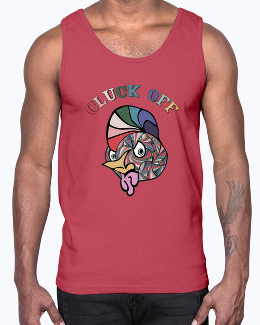 CLUCK OFF_Front OR Reverse Print_Next Level Jersey Tank - Comedy inspired T-shirts | Controversial Jokes hoodies, Mugs & more - Comedy Courier