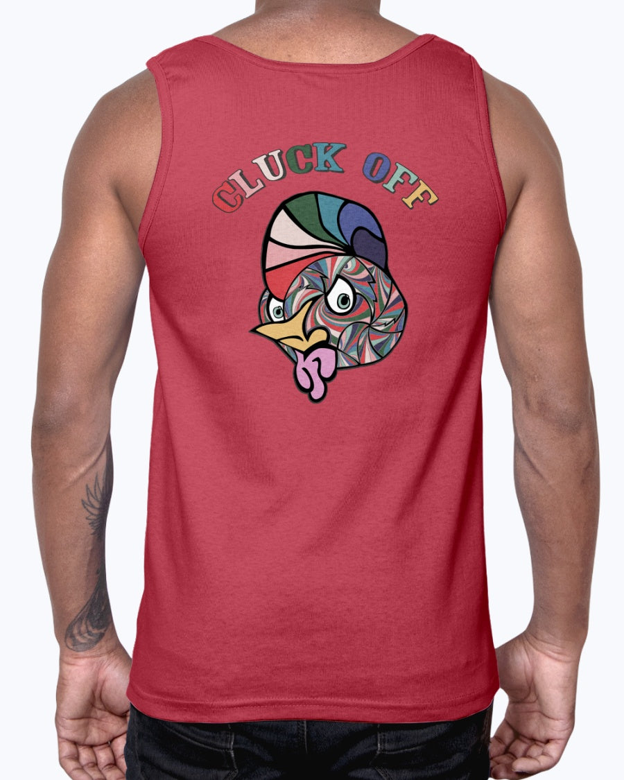 CLUCK OFF_Front OR Reverse Print_Next Level Jersey Tank - Comedy inspired T-shirts | Controversial Jokes hoodies, Mugs & more - Comedy Courier