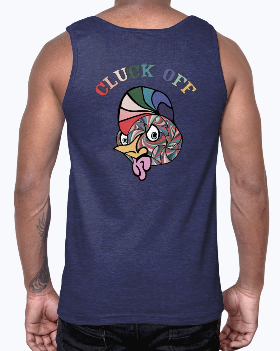 CLUCK OFF_Front OR Reverse Print_Next Level Jersey Tank - Comedy inspired T-shirts | Controversial Jokes hoodies, Mugs & more - Comedy Courier