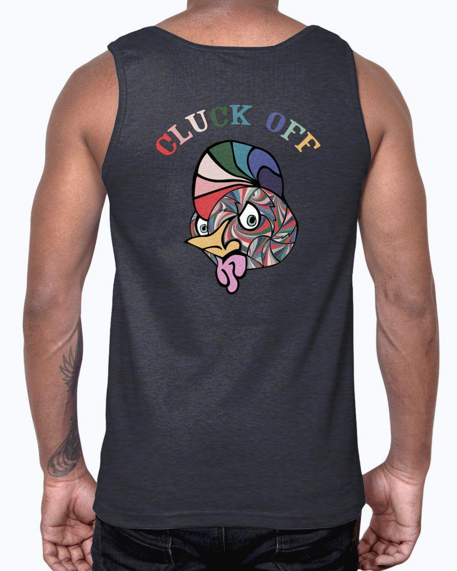 CLUCK OFF_Front OR Reverse Print_Next Level Jersey Tank - Comedy inspired T-shirts | Controversial Jokes hoodies, Mugs & more - Comedy Courier