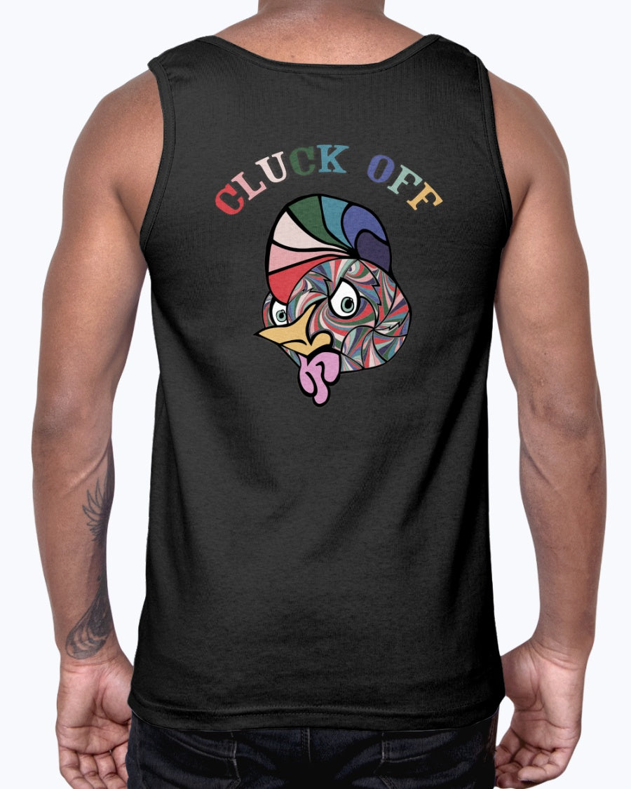 CLUCK OFF_Front OR Reverse Print_Next Level Jersey Tank - Comedy inspired T-shirts | Controversial Jokes hoodies, Mugs & more - Comedy Courier